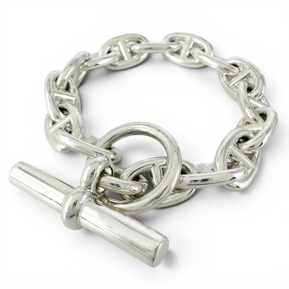HERMES Chaine d'Ancre PM bracelet, AG925 15 links, silver, made in France, 2021 model, weight 34.15g, women's — Like New