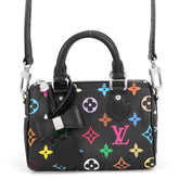 Louis Vuitton handbag, Monogram Multicolor LV X™ Nano Speedy M13406, 2-way design by Takashi Murakami, black, handbag for women, LOUIS VUITTON — Like New
