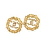 Chanel Matelassé Coco Mark T24 A Stone Gold Earrings Accessory 1644 CHANEL — Like New