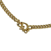 Christian Dior Vintage Logo Cuban Link Chain Necklace, GP Gold Color, Women's — Like New