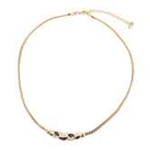 Christian Dior Vintage Rhinestone Necklace, Gold & Black, Women's Accessory — Like New