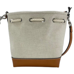 Gucci Lido Collection Logo Print Shoulder Bag, Canvas, Beige — Like New