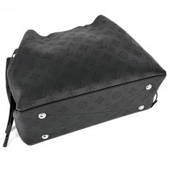 Louis Vuitton Women's Monogram Mahina Bella Tote Handbag Shoulder Bag Crossbody Black LOUIS VUITTON M59200 Noir Silver Hardware — Like New