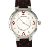Louis Vuitton Tambour Monogram 8P Q13MJA Stainless Steel Quartz Watch — Very Good