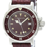 TIFFANY Diver Steel leather Quartz Ladies Watch L0710 Polished — Very Good