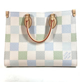 LOUIS VUITTON N40518 Pastel Damier On the Go MM Tote Bag Shoulder Handbag Canvas Women's Pistachio White OT-240704-3 — New - Store Return