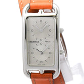 HERMES Cap Cod Deux Zones Steel Double Tour Watch CC3.210 Polished — Very Good