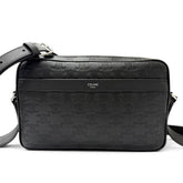 CELINE 117003FS3 Horizontal Messenger Leather Triomphe Medium Shoulder Bag Black Made in Italy Men's with Dust — Like New