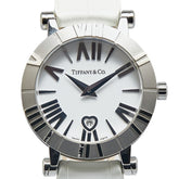 Tiffany & Co. Atlas Heart Date Watch Z1300.11.11A20A71A, Quartz Movement, White Dial, Stainless Steel, Leather, Women's — Good