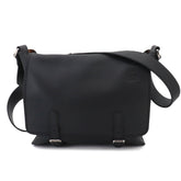 Loewe Military Shoulder Handbag, Leather, Black, Silver Hardware, 337 02 N64 Messenger Bag — Like New