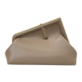 FENDI First Small 2-Way Clutch Bag, Shoulder Handbag, 8BP129 ABVE Greige, Women's — Like New