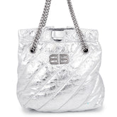 Balenciaga Shoulder Bag Crushed Chain Tote Small Leather 742942 BALENCIAGA 2-way Handbag — Like New