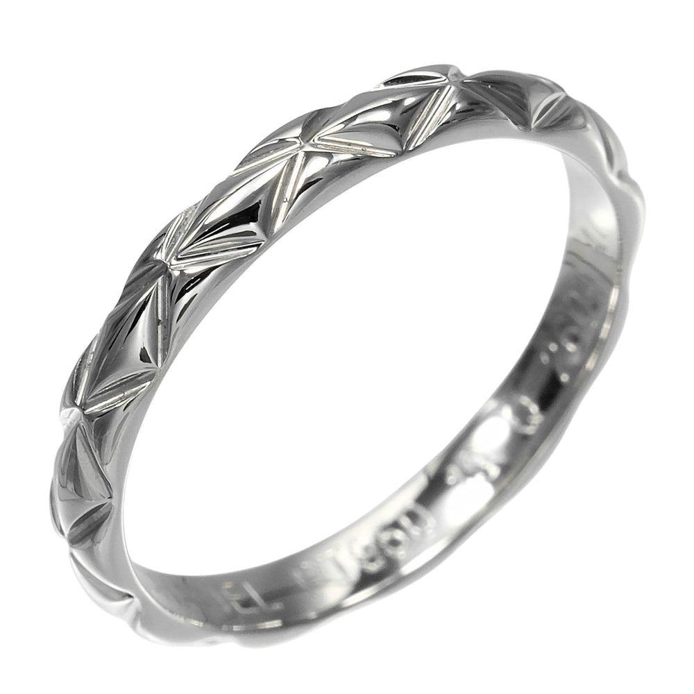 Chanel Matelassé Small Ring, Size 6.5, Platinum 950, Approx. 2.4g — Like New