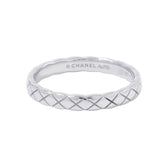 Chanel Coco Crush Collection Mini Ring, 18K White Gold, Size 60, J11793 — Like New