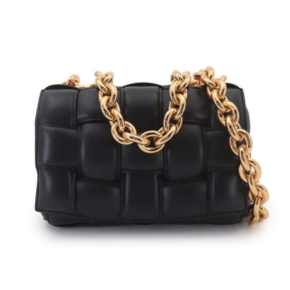 Bottega Veneta Intrecciato Chain Cassette 2-way Hand/Shoulder Handbag Leather Black 631421 — New - Store Return