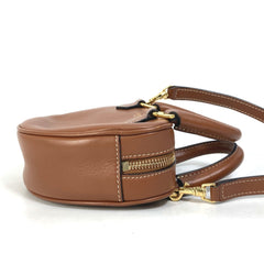 CELINE 2WAY Hand Bag Pochette Bag Crossbody Shoulder Bag Brown Gold — Like New