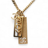 Chanel Long Necklace Pendant BOY CHANEL Boy Coco CC Tag C22P Gold — Like New