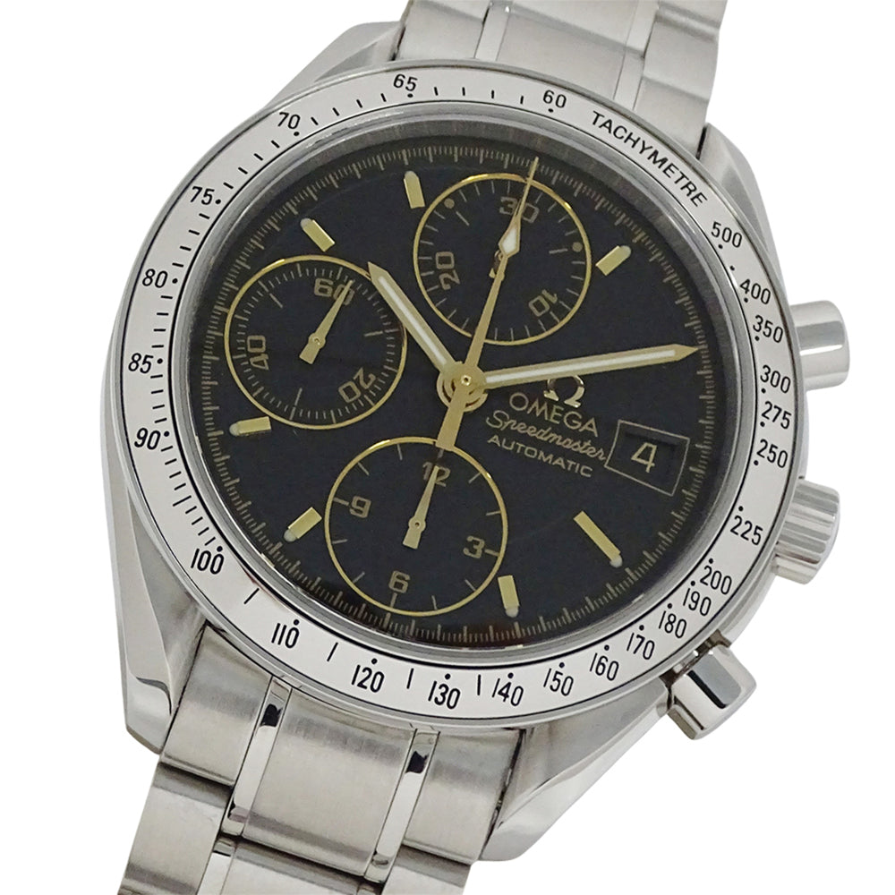 Omega Speedmaster Date 3513.54 Men's Watch, Brand Name, Chronograph, Automatic, Stainless Steel (SS), Silver, Black — Good