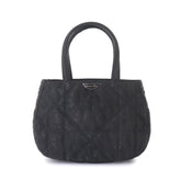 Christian Dior Trotter Mini Handbag, Nylon Leather, Black with Silver Hardware — Like New