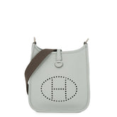 Hermes Evelyne TPM Shoulder Bag 111cm Amazon Blue Pale Etoupe Taurillon Clemence B Stamp Handbag Women's HERMES — Like New