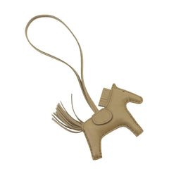 Hermes Rodeo PM Accessory Bag Charm, Agneau Milo Beige, Malfa, B Stamp — New - Store Return