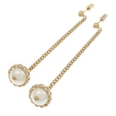 Chanel Chain Coco Mark Earrings, Metal/Faux Pearl, Women's CHANEL — Like New