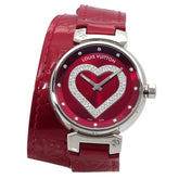 Louis Vuitton Tambour Heart Pomme d'Amour Q1314 Women's Watch 12P Diamond Red Quartz — Very Good
