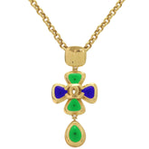 Like new Chanel Vintage Coco Mark Gripoir Metal Color Stone Gold Necklace 1299 — Like New