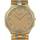 Christian Dior Date Watch 45.15.01 Gold-Plated Quartz Analog Display Gold Dial Men's — Good