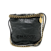 CHANEL AS3980 Matelasse Chanel 22 So Black Bag Shoulder Handbag Caviar Skin Women's — New - Store Return