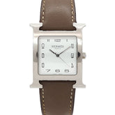 Hermes H-Watch HH1 810 Men's Watch Date White Gray Quartz H — Very Good