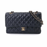 Chanel Matelasse 25 Chain Shoulder Handbag, Caviar Leather, Navy, A01112, Gold Hardware, Coco Mark — Like New