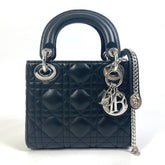 Christian Dior Dior Lady Cannage Shoulder Bag Leather Women's Black — New - Store Return