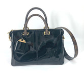 LOUIS VUITTON M54626 Vernis Tote Miroir 2-Way Bag, Shoulder Handbag, Patent Leather/Monogram Canvas, Women's, Noir Black — Like New