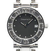 Tiffany Atlas Watch, Quartz, Black Dial, Stainless Steel, Women's, TIFFANY&Co — Good
