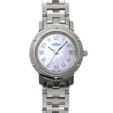 Hermes Clipper Nacre CL4 210 Women's Watch, Date Display, Pink Shell, Quartz Watch — Very Good