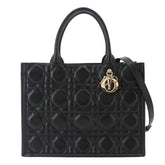 Christian Dior Book Tote Bag Medium - Macro Cannage 2-way Shoulder Handbag Leather Black M1324OWHP — Like New