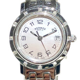 Hermes Clipper Nacre watch, total weight 42.8g, stainless steel, quartz movement, pink mother-of-pearl dial, CL4.230 — Good