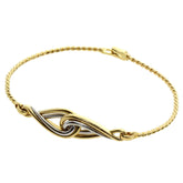 Christian Dior Twist Motif Bracelet, 18K Yellow Gold/18KWG, Women's — Like New