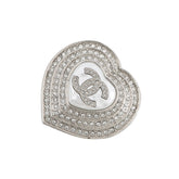 Chanel Brooch Heart Coco Mark Metal Rhinestone B23 B CHANEL BROACH — Like New