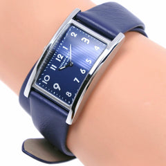 TIFFANY&Co. Tiffany East West Mini 36668694 Stainless Steel x Leather Navy Quartz Analog Display Women's Dial Watch — Very Good