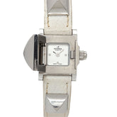 Hermes Medor Mini ME2 110 Women's Watch, Studded, White, Quartz Watch — Very Good