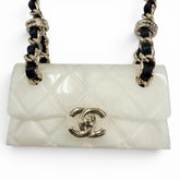 CHANEL B23C Matelassé bag motif Coco Mark chain necklace, ivory, made in Italy, 2023 model, women's — Like New