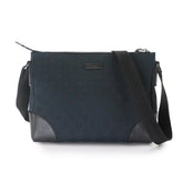 Gucci GG Canvas Shoulder Handbag, Leather, Black, 114273, Silver Hardware — Like New