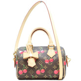 LOUIS VUITTON x Takashi Murakami M13094 Monogram Cherry Speedy Bandoulière 20 Shoulder Bag, Brown, Gold Hardware, Women's — Like New