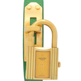 Hermes Kelly Watch, Gold Plated (GP), Leather Strap, Ladies' Champagne Color, KE1.201 — Very Good