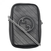 Gucci GG Blondie Chain Shoulder Bag for Women, Small Size, Leather, Black, Silver Hardware, 760315 — Like New