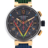 Louis Vuitton Tambour Chrono Damier Cobalt V Rainbow PVDxPG LIMITED QA129 SSxPG Automatic Watch — Good
