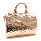 Louis Vuitton Monogram Miroir Speedy Bandoulière 25 Handbag, Women's, M26497, Copper Mini Boston Bag — Like New