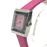 GUCCI 128.5 Pink Shell Quartz Wristwatch Watch SS Ladies Silver S-240816-8 — Good